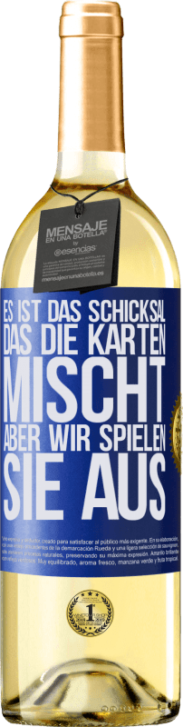 29,95 € | Weißwein WHITE Ausgabe Das Schicksal mischt die Karten, und wir spielen. Blaue Markierung. Anpassbares Etikett Junger Wein Ernte 2023 Verdejo