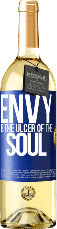 29,95 € | White Wine WHITE Edition Envy is the ulcer of the soul Blue Label. Customizable label Young wine Harvest 2023 Verdejo