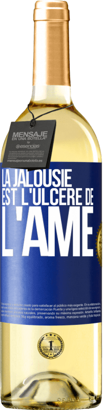 29,95 € | Vin blanc Édition WHITE La jalousie est l'ulcère de l'âme Étiquette Bleue. Étiquette personnalisable Vin jeune Récolte 2023 Verdejo