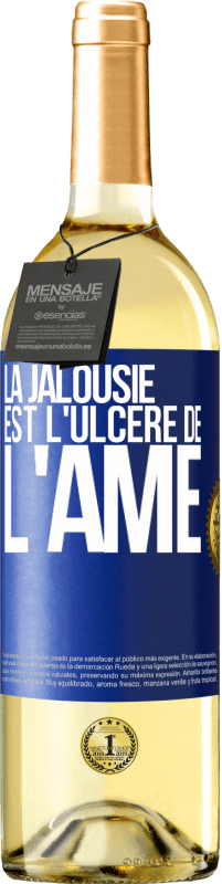 29,95 € | Vin blanc Édition WHITE La jalousie est l'ulcère de l'âme Étiquette Bleue. Étiquette personnalisable Vin jeune Récolte 2024 Verdejo