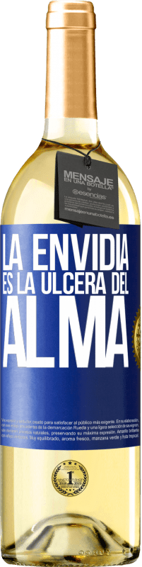 29,95 € | Vino Blanco Edición WHITE La envidia es la úlcera del alma Etiqueta Azul. Etiqueta personalizable Vino joven Cosecha 2023 Verdejo