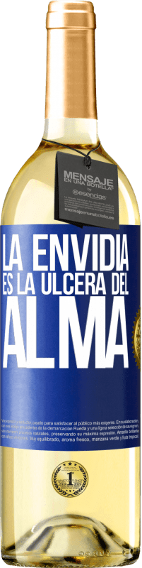 29,95 € | Vino Blanco Edición WHITE La envidia es la úlcera del alma Etiqueta Azul. Etiqueta personalizable Vino joven Cosecha 2024 Verdejo