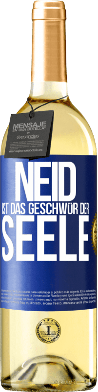 29,95 € | Weißwein WHITE Ausgabe Neid ist das Geschwür der Seele Blaue Markierung. Anpassbares Etikett Junger Wein Ernte 2024 Verdejo