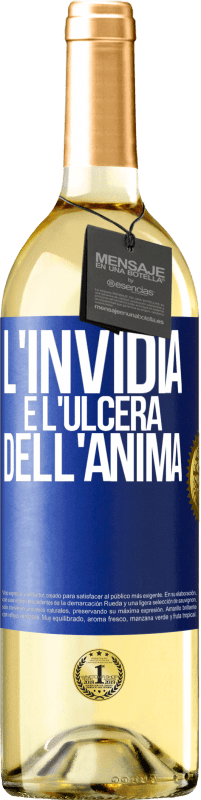 29,95 € | Vino bianco Edizione WHITE L'invidia è l'ulcera dell'anima Etichetta Blu. Etichetta personalizzabile Vino giovane Raccogliere 2023 Verdejo