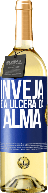 29,95 € | Vinho branco Edição WHITE Inveja é a úlcera da alma Etiqueta Azul. Etiqueta personalizável Vinho jovem Colheita 2023 Verdejo