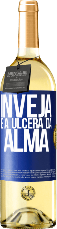 29,95 € | Vinho branco Edição WHITE Inveja é a úlcera da alma Etiqueta Azul. Etiqueta personalizável Vinho jovem Colheita 2025 Verdejo