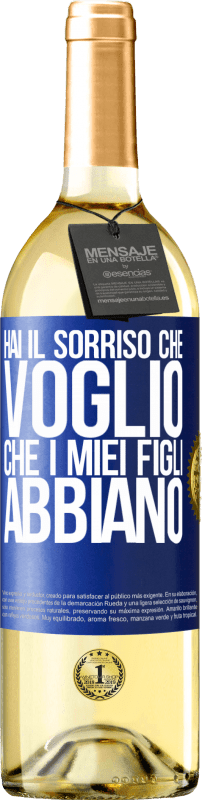 29,95 € | Vino bianco Edizione WHITE Hai il sorriso che voglio che i miei figli abbiano Etichetta Blu. Etichetta personalizzabile Vino giovane Raccogliere 2024 Verdejo