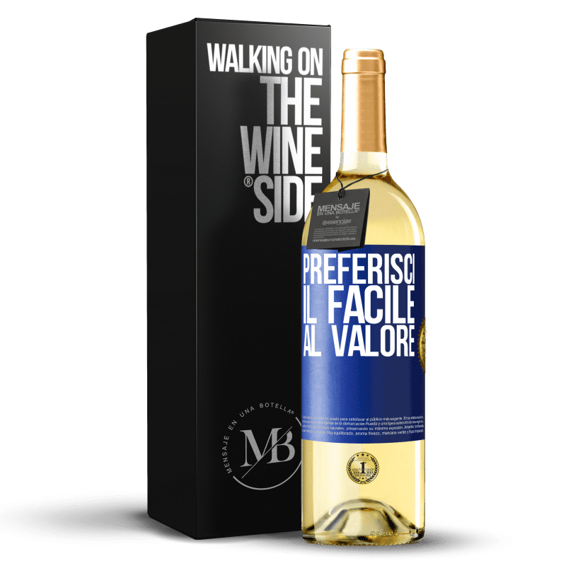 29,95 € Spedizione Gratuita | Vino bianco Edizione WHITE Preferisci il facile al valore Etichetta Blu. Etichetta personalizzabile Vino giovane Raccogliere 2024 Verdejo