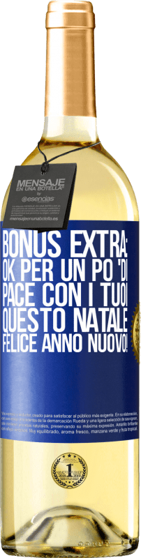 29,95 € Spedizione Gratuita | Vino bianco Edizione WHITE Bonus extra: Ok per un po 'di pace con i tuoi questo Natale. Felice anno nuovo! Etichetta Blu. Etichetta personalizzabile Vino giovane Raccogliere 2025 Verdejo