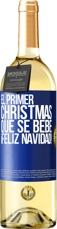 29,95 € | Vino Blanco Edición WHITE El primer christmas que se bebe. Feliz navidad! Etiqueta Azul. Etiqueta personalizable Vino joven Cosecha 2023 Verdejo