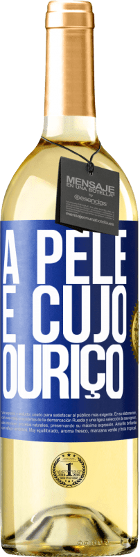 29,95 € | Vinho branco Edição WHITE A pele é cujo ouriço Etiqueta Azul. Etiqueta personalizável Vinho jovem Colheita 2023 Verdejo