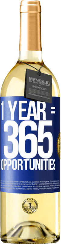29,95 € | Белое вино Издание WHITE 1 year 365 opportunities Синяя метка. Настраиваемая этикетка Молодое вино Урожай 2023 Verdejo