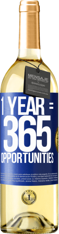 29,95 € | White Wine WHITE Edition 1 year 365 opportunities Blue Label. Customizable label Young wine Harvest 2024 Verdejo