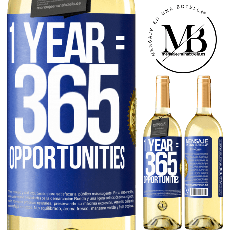 29,95 € Free Shipping | White Wine WHITE Edition 1 year 365 opportunities Blue Label. Customizable label Young wine Harvest 2022 Verdejo