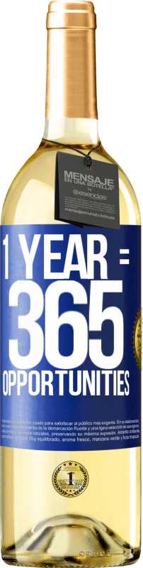 29,95 € | Vinho branco Edição WHITE 1 year 365 opportunities Etiqueta Azul. Etiqueta personalizável Vinho jovem Colheita 2024 Verdejo