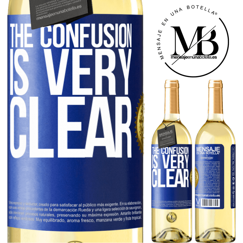 29,95 € Free Shipping | White Wine WHITE Edition The confusion is very clear Blue Label. Customizable label Young wine Harvest 2022 Verdejo