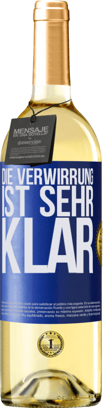 29,95 € Kostenloser Versand | Weißwein WHITE Ausgabe Die Verwirrung ist sehr klar Blaue Markierung. Anpassbares Etikett Junger Wein Ernte 2024 Verdejo