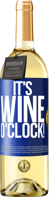 29,95 € | Vinho branco Edição WHITE It's wine o'clock! Etiqueta Azul. Etiqueta personalizável Vinho jovem Colheita 2025 Verdejo