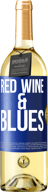 Бесплатная доставка | Белое вино Издание WHITE Red wine & Blues Синяя метка. Настраиваемая этикетка Молодое вино Урожай 2023 Verdejo