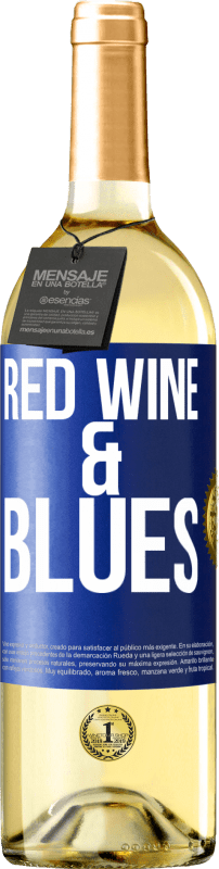 Spedizione Gratuita | Vino bianco Edizione WHITE Red wine & Blues Etichetta Blu. Etichetta personalizzabile Vino giovane Raccogliere 2023 Verdejo