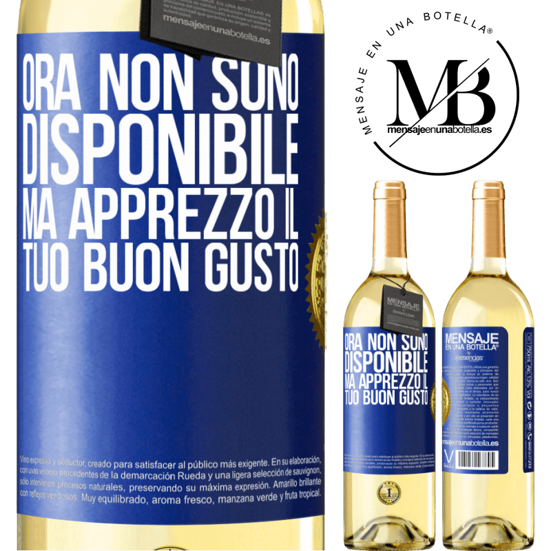 29,95 € Spedizione Gratuita | Vino bianco Edizione WHITE Ora non sono disponibile, ma apprezzo il tuo buon gusto Etichetta Blu. Etichetta personalizzabile Vino giovane Raccogliere 2024 Verdejo