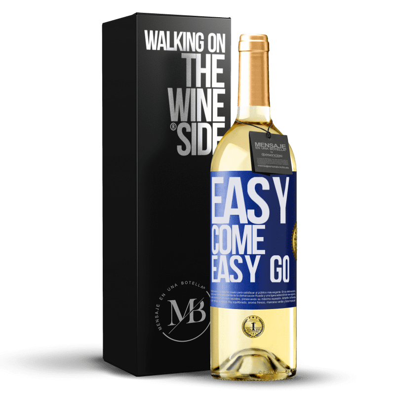 29,95 € Kostenloser Versand | Weißwein WHITE Ausgabe Easy come, easy go Blaue Markierung. Anpassbares Etikett Junger Wein Ernte 2024 Verdejo