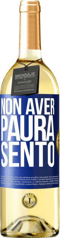 29,95 € Spedizione Gratuita | Vino bianco Edizione WHITE Non aver paura Sento Etichetta Blu. Etichetta personalizzabile Vino giovane Raccogliere 2025 Verdejo