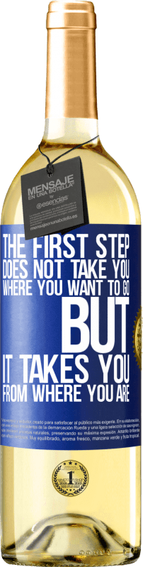 29,95 € Free Shipping | White Wine WHITE Edition The first step does not take you where you want to go, but it takes you from where you are Blue Label. Customizable label Young wine Harvest 2025 Verdejo
