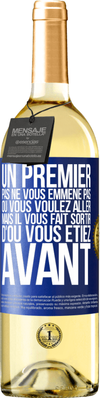 29,95 € Envoi gratuit | Vin blanc Édition WHITE Un premier pas ne vous emmène pas où vous voulez aller, mais il vous fait sortir d'où vous étiez avant Étiquette Bleue. Étiquette personnalisable Vin jeune Récolte 2025 Verdejo