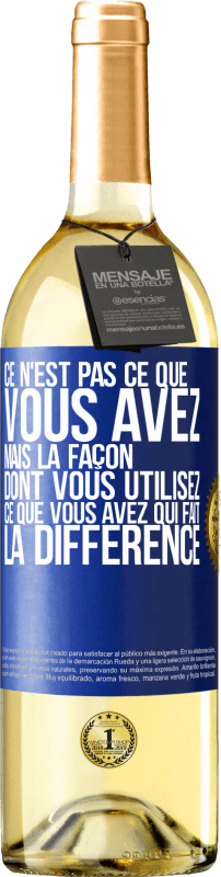 29,95 € Envoi gratuit | Vin blanc Édition WHITE Ce n'est pas ce que vous avez, mais la façon dont vous utilisez ce que vous avez qui fait la différence Étiquette Bleue. Étiquette personnalisable Vin jeune Récolte 2025 Verdejo