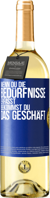 Kostenloser Versand | Weißwein WHITE Ausgabe Wenn du die Bedürfnisse erfasst, bekommst du das Geschäft Blaue Markierung. Anpassbares Etikett Junger Wein Ernte 2023 Verdejo