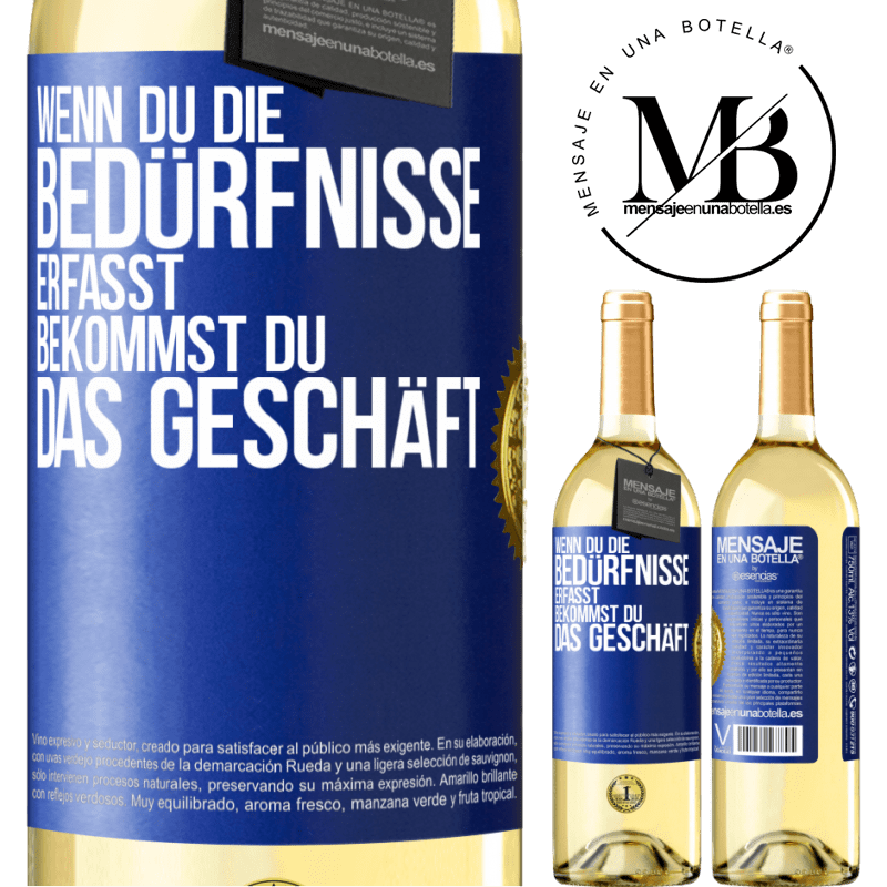 29,95 € Kostenloser Versand | Weißwein WHITE Ausgabe Wenn du die Bedürfnisse erfasst, bekommst du das Geschäft Blaue Markierung. Anpassbares Etikett Junger Wein Ernte 2024 Verdejo