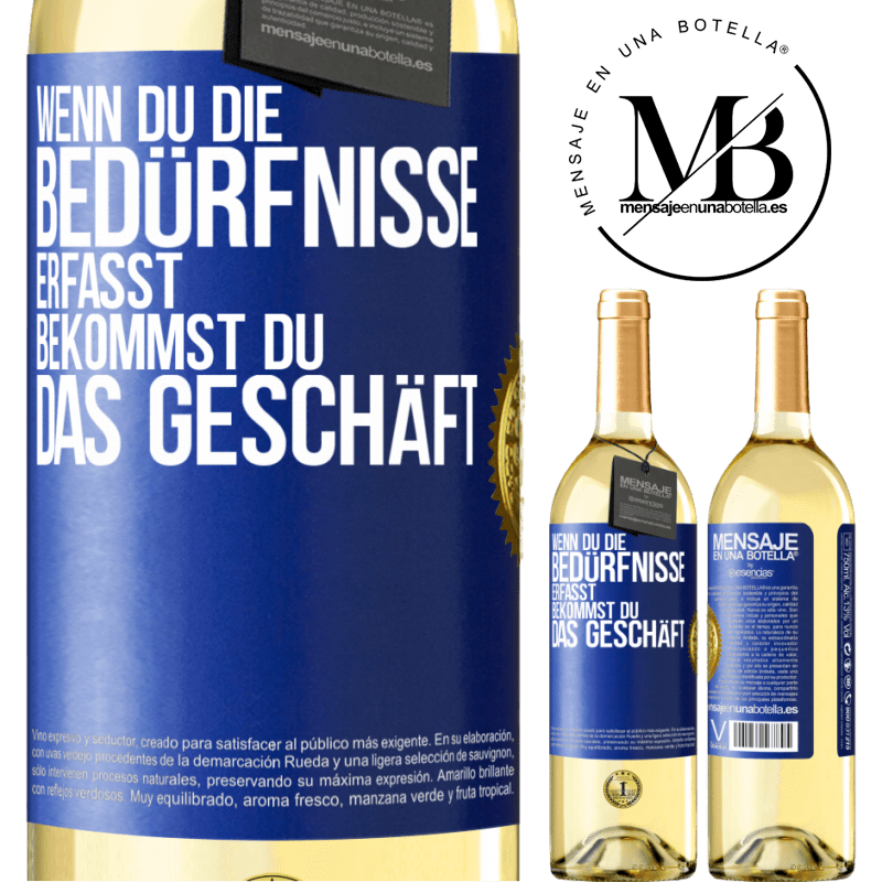 29,95 € Kostenloser Versand | Weißwein WHITE Ausgabe Wenn du die Bedürfnisse erfasst, bekommst du das Geschäft Blaue Markierung. Anpassbares Etikett Junger Wein Ernte 2025 Verdejo
