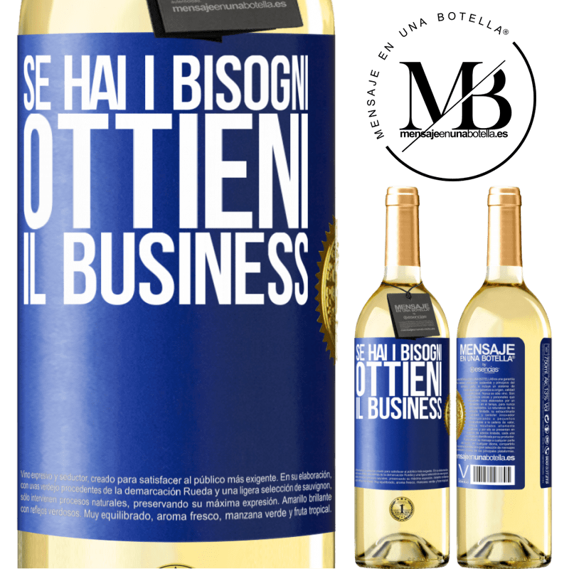 29,95 € Spedizione Gratuita | Vino bianco Edizione WHITE Se hai i bisogni, ottieni il business Etichetta Blu. Etichetta personalizzabile Vino giovane Raccogliere 2023 Verdejo