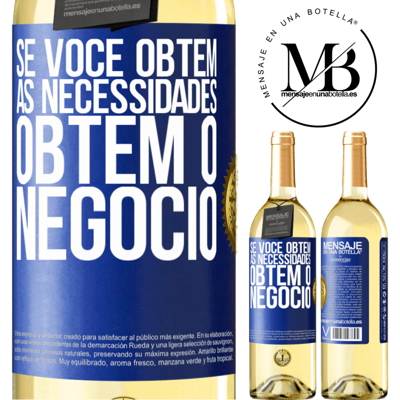 29,95 € Envio grátis | Vinho branco Edição WHITE Se você obtém as necessidades, obtém o negócio Etiqueta Azul. Etiqueta personalizável Vinho jovem Colheita 2023 Verdejo