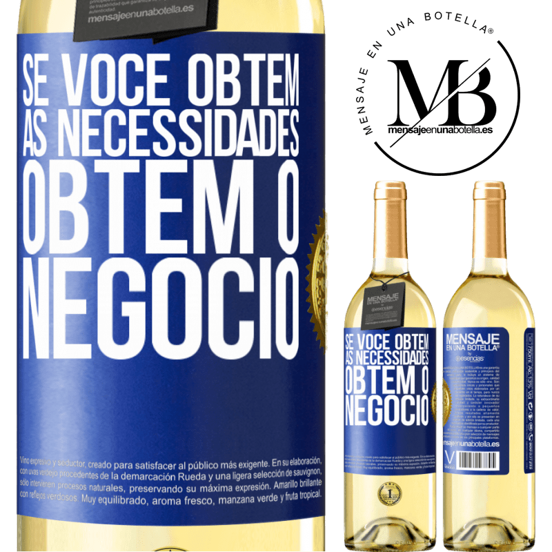 29,95 € Envio grátis | Vinho branco Edição WHITE Se você obtém as necessidades, obtém o negócio Etiqueta Azul. Etiqueta personalizável Vinho jovem Colheita 2025 Verdejo
