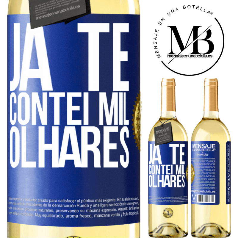 29,95 € Envio grátis | Vinho branco Edição WHITE Já te contei mil olhares Etiqueta Azul. Etiqueta personalizável Vinho jovem Colheita 2023 Verdejo