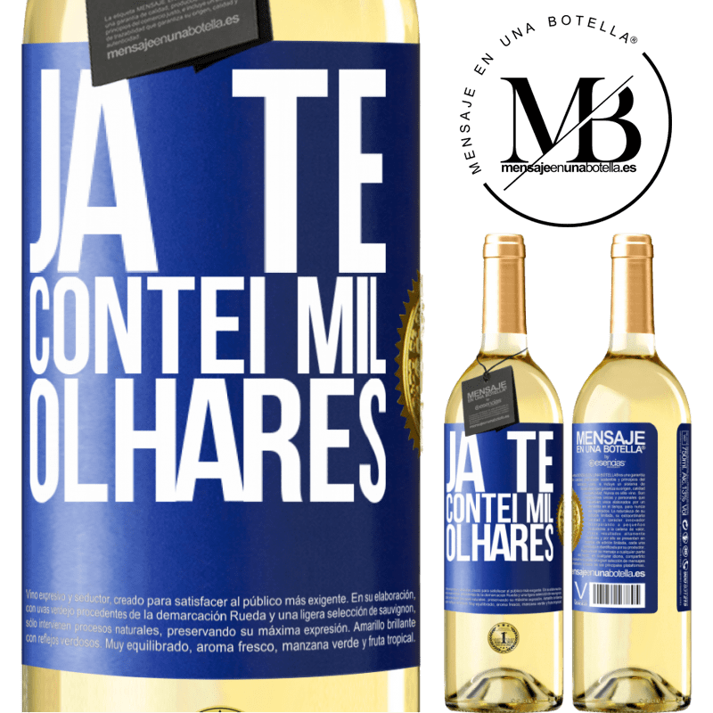 29,95 € Envio grátis | Vinho branco Edição WHITE Já te contei mil olhares Etiqueta Azul. Etiqueta personalizável Vinho jovem Colheita 2025 Verdejo