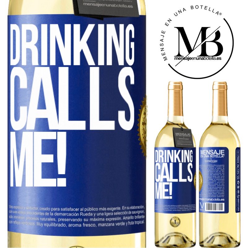 29,95 € Free Shipping | White Wine WHITE Edition drinking calls me! Blue Label. Customizable label Young wine Harvest 2022 Verdejo