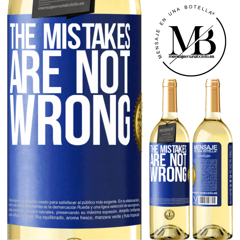 29,95 € Free Shipping | White Wine WHITE Edition The mistakes are not wrong Blue Label. Customizable label Young wine Harvest 2022 Verdejo