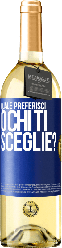 29,95 € | Vino bianco Edizione WHITE quale preferisci o chi ti sceglie? Etichetta Blu. Etichetta personalizzabile Vino giovane Raccogliere 2024 Verdejo