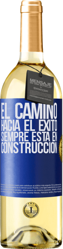 29,95 € | Vino Blanco Edición WHITE El camino hacia el éxito siempre está en construcción Etiqueta Azul. Etiqueta personalizable Vino joven Cosecha 2024 Verdejo