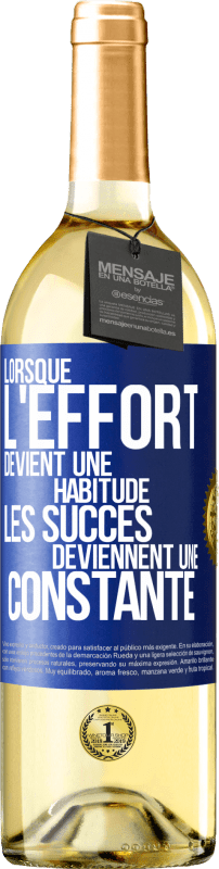 29,95 € | Vin blanc Édition WHITE Lorsque l'effort devient une habitude, les succès deviennent une constante Étiquette Bleue. Étiquette personnalisable Vin jeune Récolte 2024 Verdejo