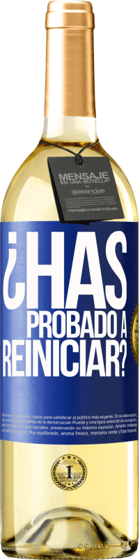 29,95 € Envío gratis | Vino Blanco Edición WHITE ¿Has probado a reiniciar? Etiqueta Azul. Etiqueta personalizable Vino joven Cosecha 2025 Verdejo