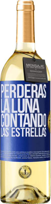 29,95 € | Vino Blanco Edición WHITE Perderás la luna contando las estrellas Etiqueta Azul. Etiqueta personalizable Vino joven Cosecha 2024 Verdejo