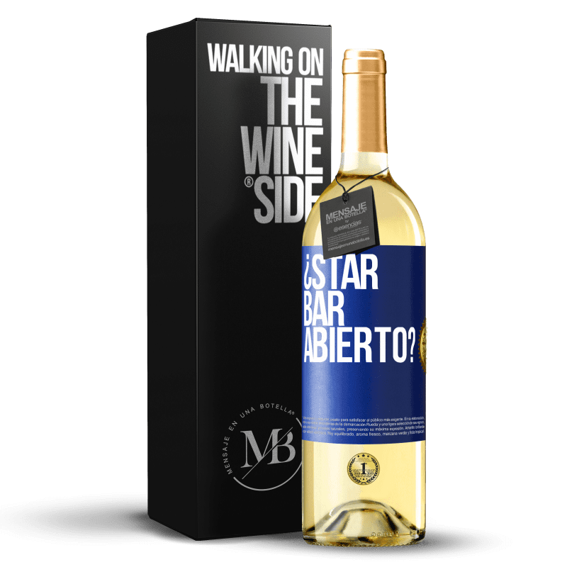 29,95 € 免费送货 | 白葡萄酒 WHITE版 ¿STAR BAR abierto? 蓝色标签. 可自定义的标签 青年酒 收成 2025 Verdejo