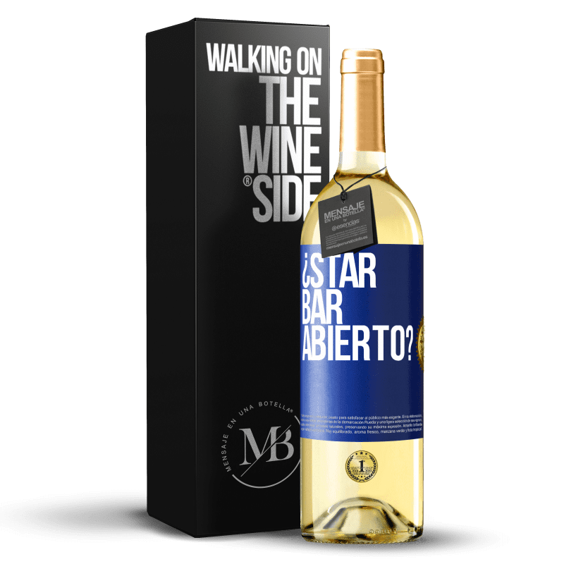 24,95 € Free Shipping | White Wine WHITE Edition ¿STAR BAR abierto? Blue Label. Customizable label Young wine Harvest 2021 Verdejo