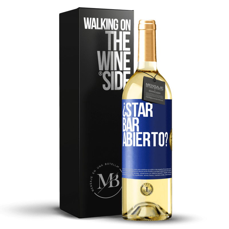 29,95 € Envío gratis | Vino Blanco Edición WHITE ¿STAR BAR abierto? Etiqueta Azul. Etiqueta personalizable Vino joven Cosecha 2022 Verdejo