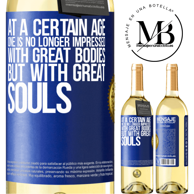 29,95 € Free Shipping | White Wine WHITE Edition At a certain age one is no longer impressed with great bodies, but with great souls Blue Label. Customizable label Young wine Harvest 2022 Verdejo
