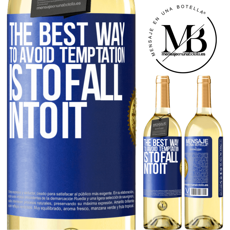 29,95 € Free Shipping | White Wine WHITE Edition The best way to avoid temptation is to fall into it Blue Label. Customizable label Young wine Harvest 2022 Verdejo